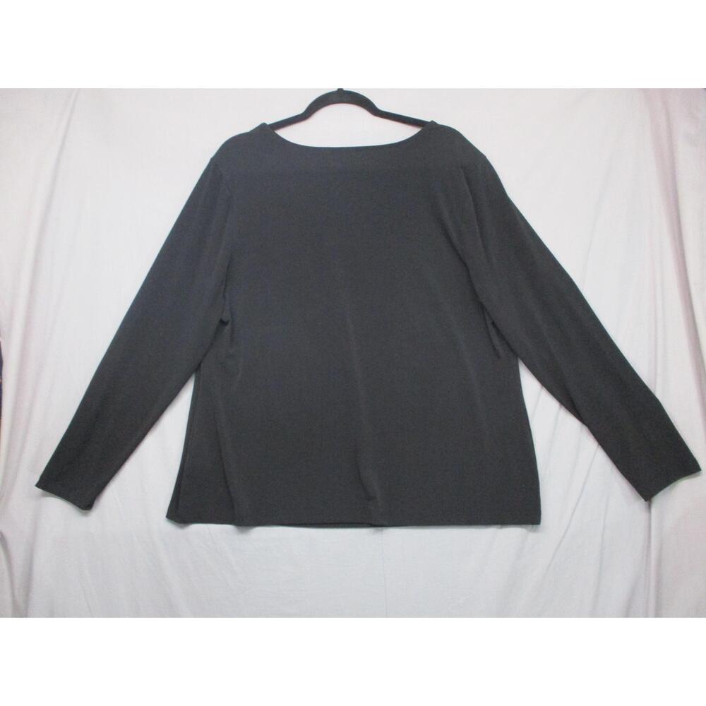 Chico's Black Women Boat Neck‎ Pullover Long Sleeve Shirt Size 3